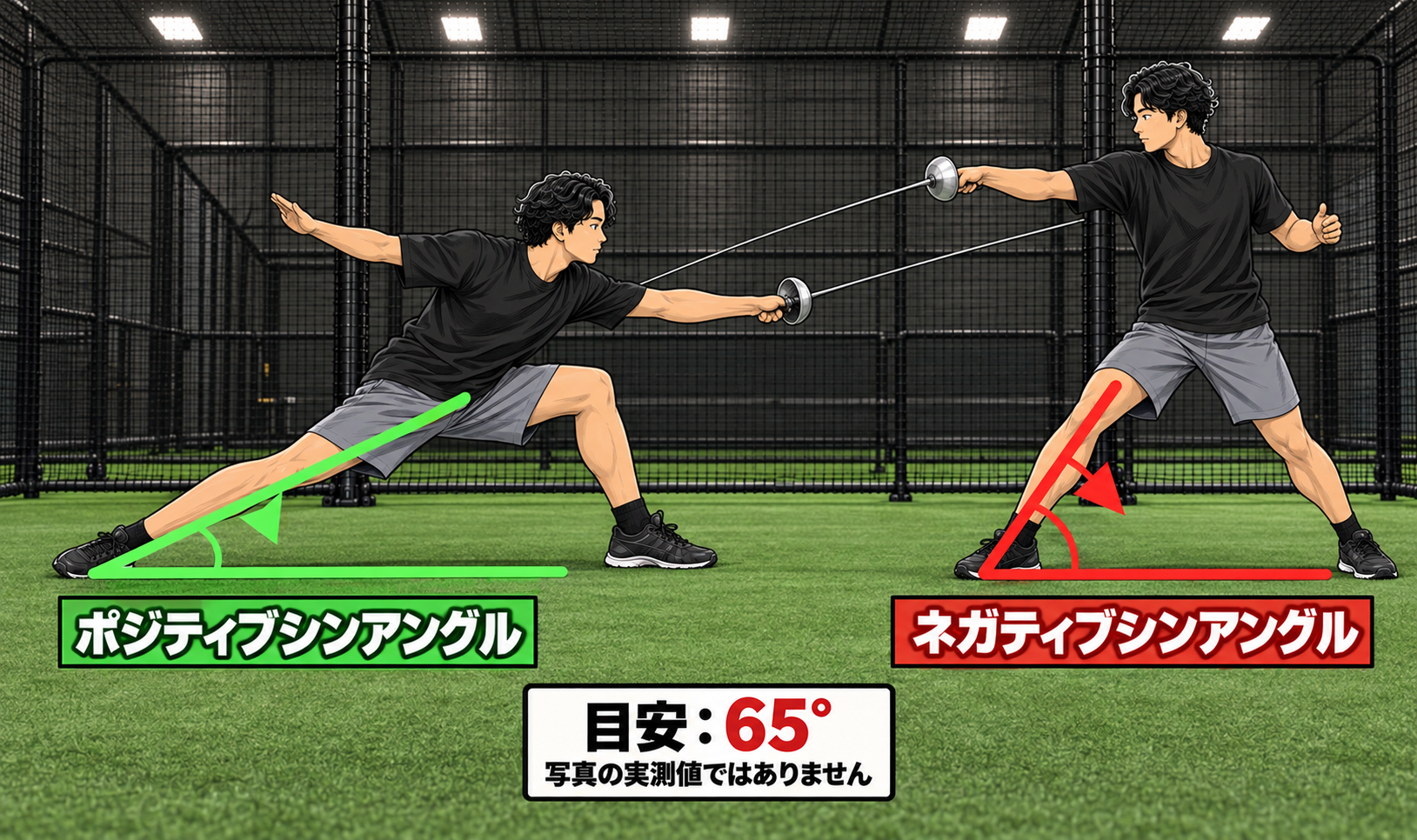 ネガティブシンアングル65度